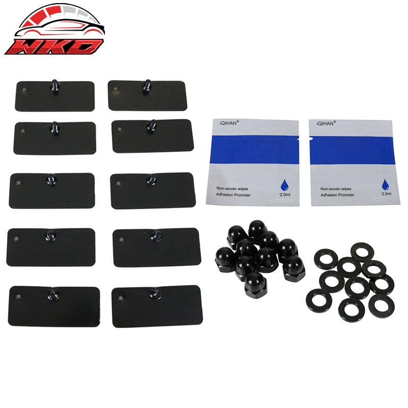 Fits 15-24 Ford Mustang IKON Style Gloss Black Rear Window Louver Sun Shade ABS