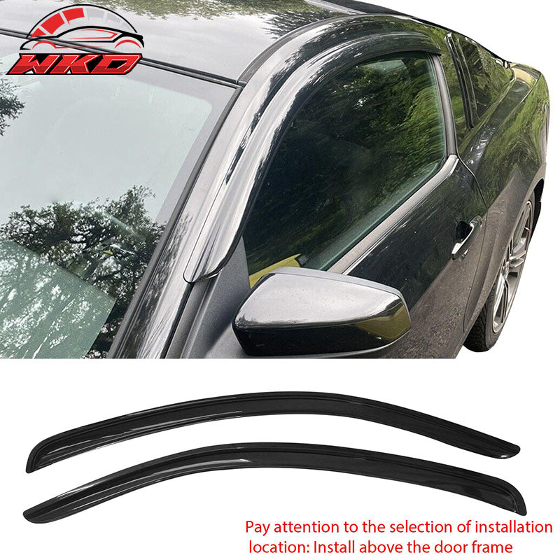 Fits 10-14 Ford Mustang Coupe Acrylic Window Visors Sun Guard Rain Deflector