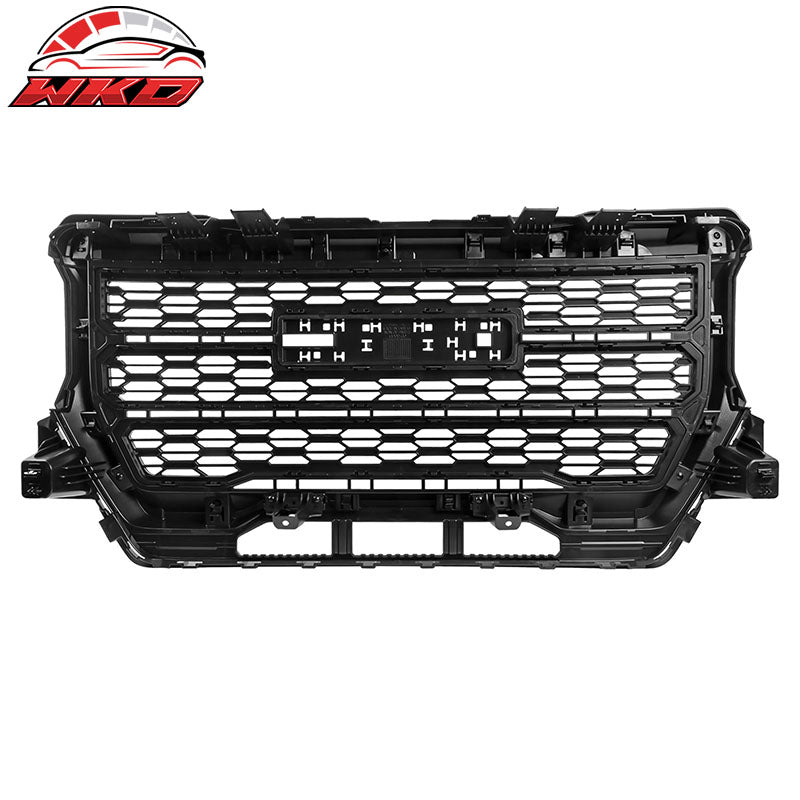 Fits 21-22 GMC Canyon Denali Style Gloss Black Front Bumper Mesh Hood Grille