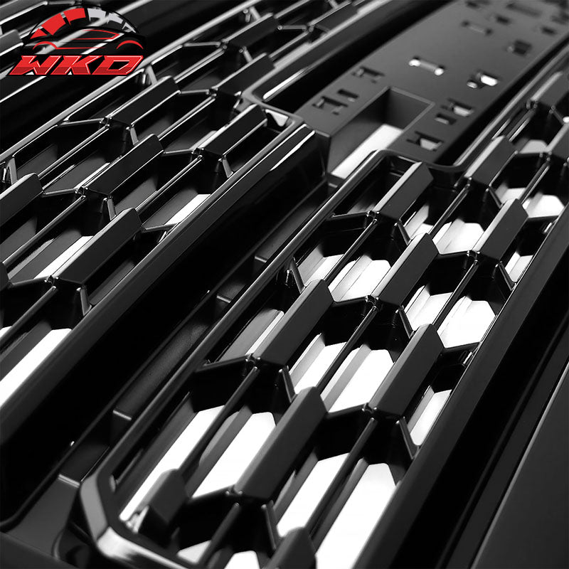 Fits 21-22 GMC Canyon Denali Style Gloss Black Front Bumper Mesh Hood Grille