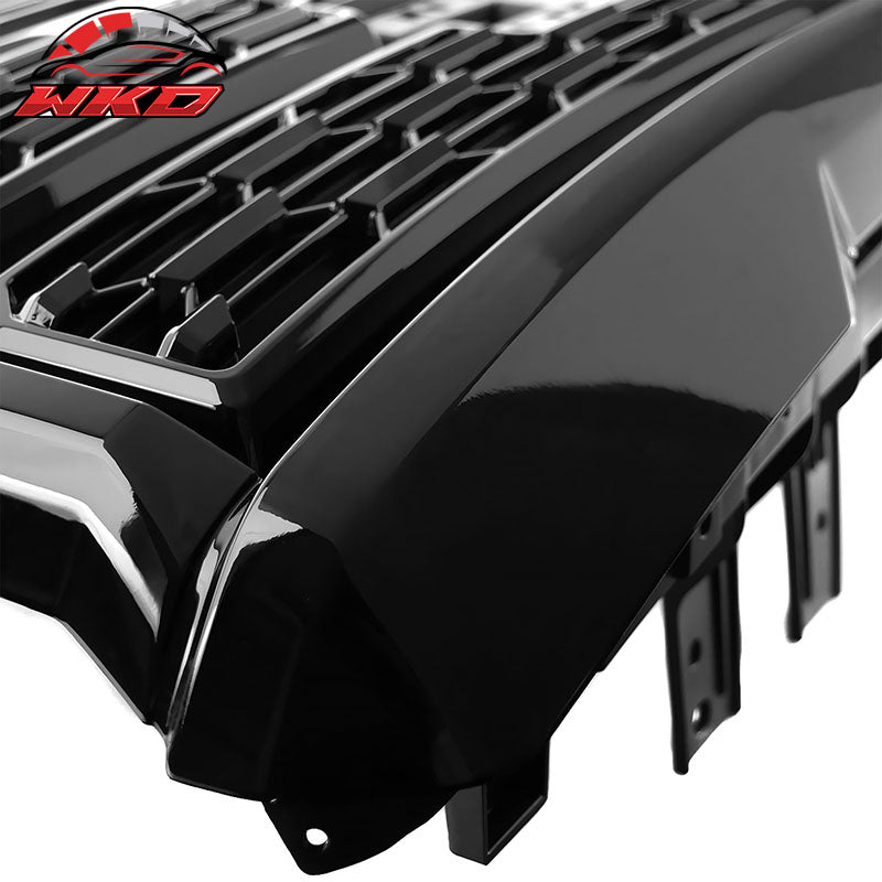 Fits 21-22 GMC Canyon Denali Style Gloss Black Front Bumper Mesh Hood Grille