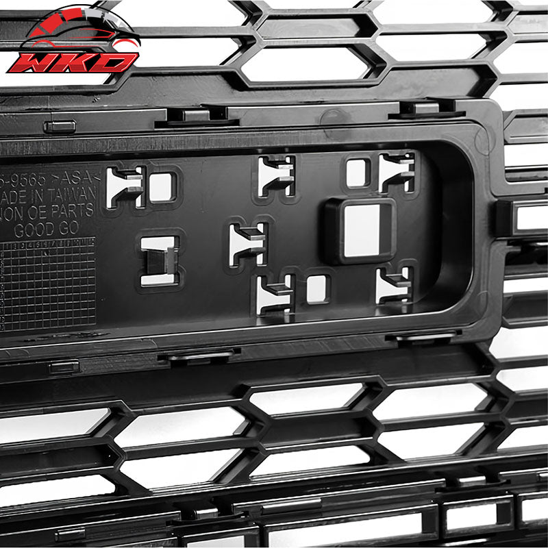Fits 21-22 GMC Canyon Denali Style Gloss Black Front Bumper Mesh Hood Grille