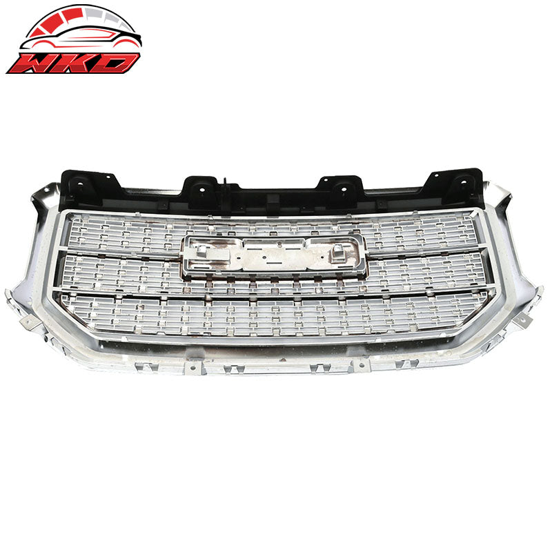 Fits 16-17 Sierra Denali Style Chrome Grille & Genuine GMC Emblem Badge 23122159
