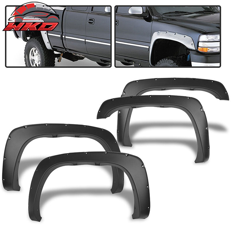 Fits 99-07 Silverado GMC Sierra Pocket Rivet Style Fender Flares PP Textured