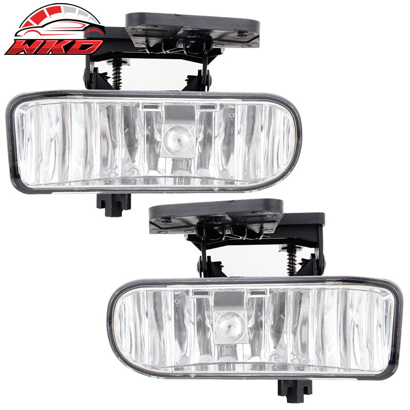 Fits 99-06 Sierra Yukon XL Front Bumper Clear Lens FogLight Driving Lamp +Bulbs