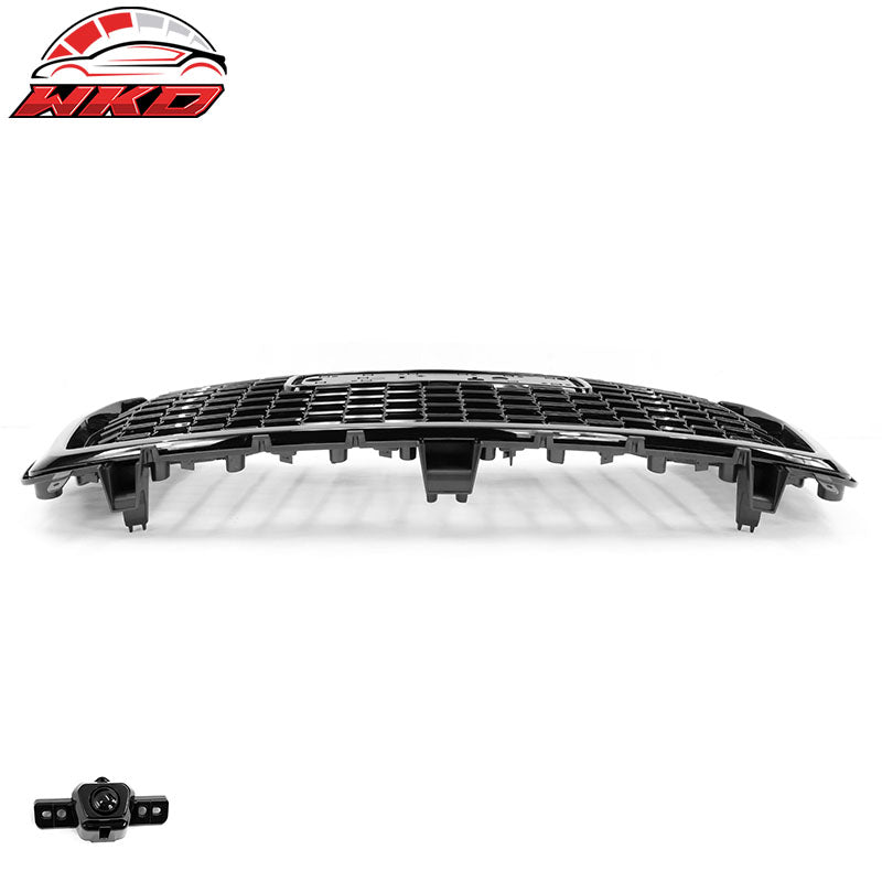 Fits 21-23 GMC Yukon/Yukon XL Denali Style Gloss Black Front Grille + Hood Guard