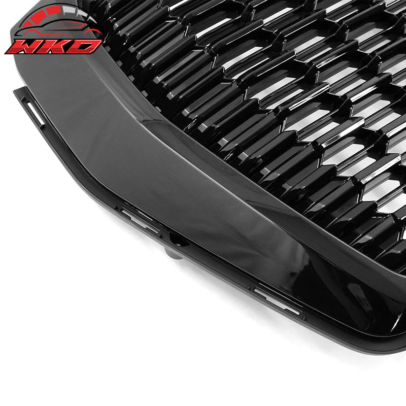 Fits 21-23 GMC Yukon/Yukon XL Denali Style Gloss Black Front Grille + Hood Guard