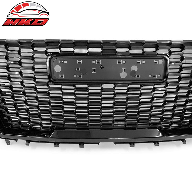 Fits 21-23 GMC Yukon/Yukon XL Denali Style Gloss Black Front Grille + Hood Guard