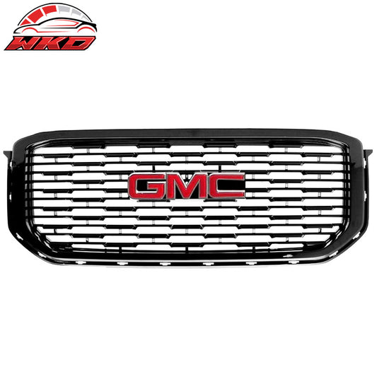 Wholesale 15-19 GMC Yukon Denali Style Front Upper Grille Unpainted ABS + Red Emblem