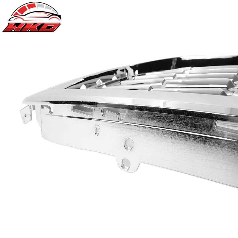 Fits 15-19 GMC Yukon Denali Style Front Upper Grille Chrome ABS + Red GMC Emblem