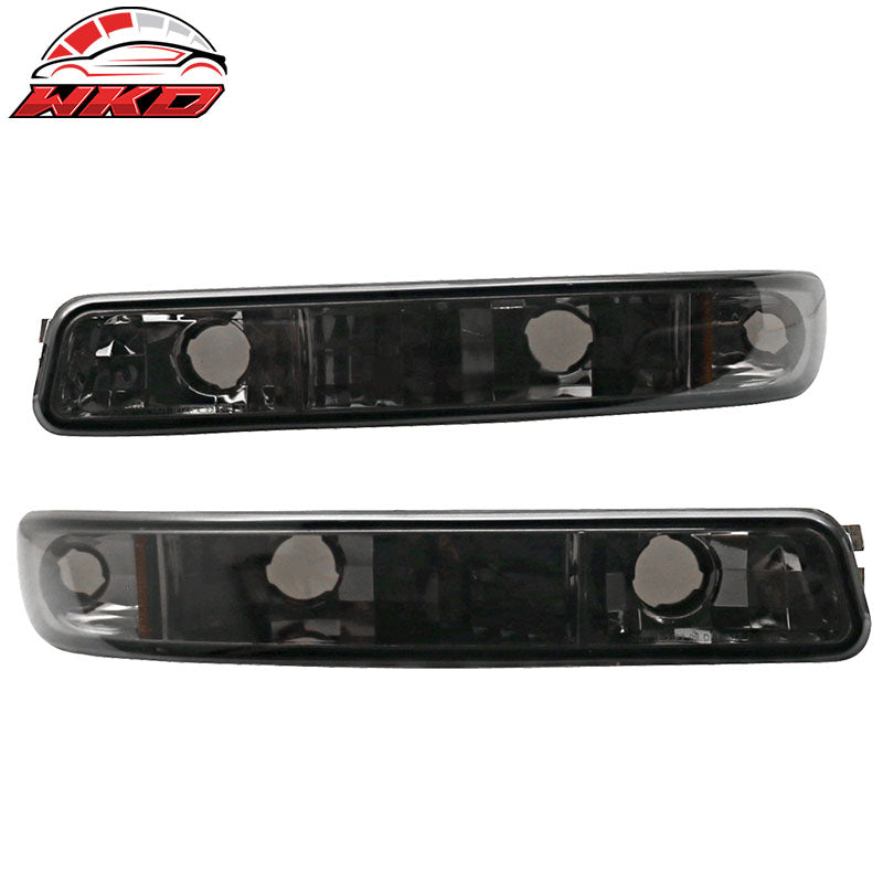 Fits 99-07 GMC Yukon LED Headlight Chrome Housing Smoke Lens Amber Reflector