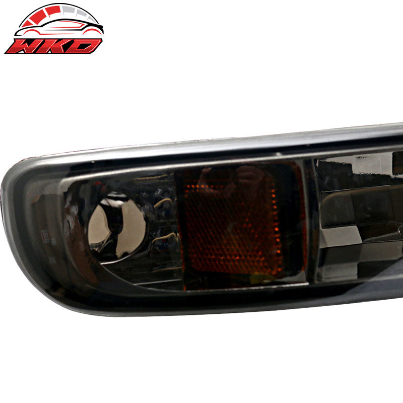 Fits 99-07 GMC Yukon LED Headlight Chrome Housing Smoke Lens Amber Reflector