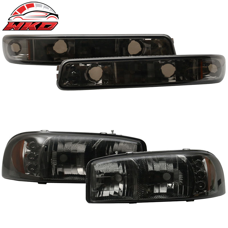 Wholesale 99-07 GMC Yukon LED Smoke Headlight & Bumper Lamp & Amber Reflector LH RH