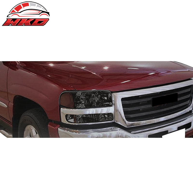 Fits 99-07 GMC Yukon LED Smoke Headlight & Bumper Lamp & Amber Reflector LH RH