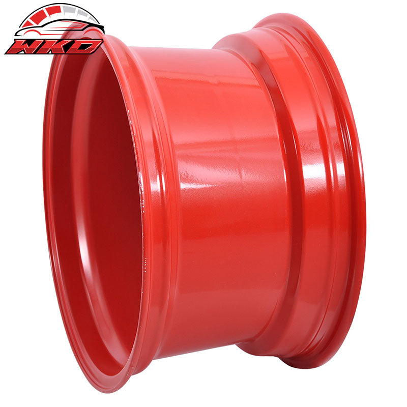 17 Inch Hayame Performance Wheel Rims Red Face Red Machine Lip & Chrome Rivets