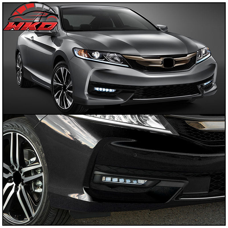 Fits 16-17 Honda Accord Coupe OE Full LED Bumper Fog Lights w/ Switch & Wiring