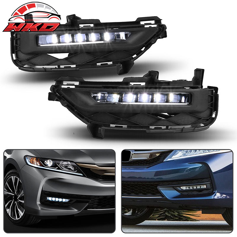 Fits 16-17 Honda Accord Coupe OE Full LED Bumper Fog Lights w/ Switch & Wiring