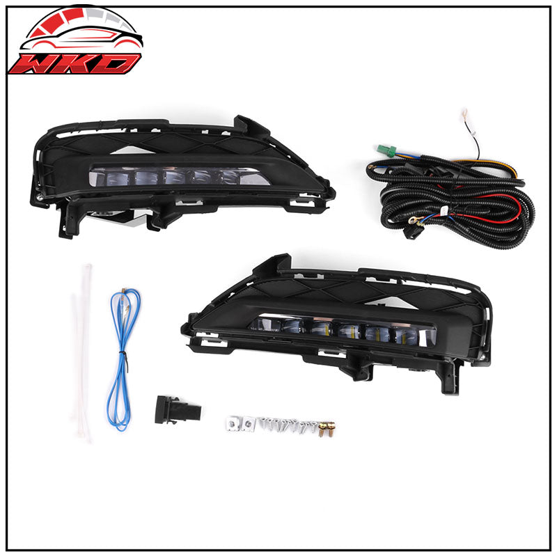 Fits 16-17 Honda Accord Coupe OE Full LED Bumper Fog Lights w/ Switch & Wiring