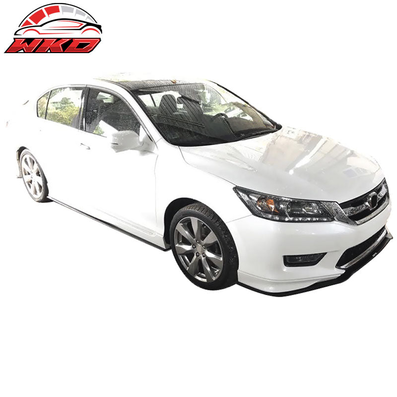 Fit 13-15 Accord Sedan Front Bumper Lip Splitter Rod Coated Textured Matte Black