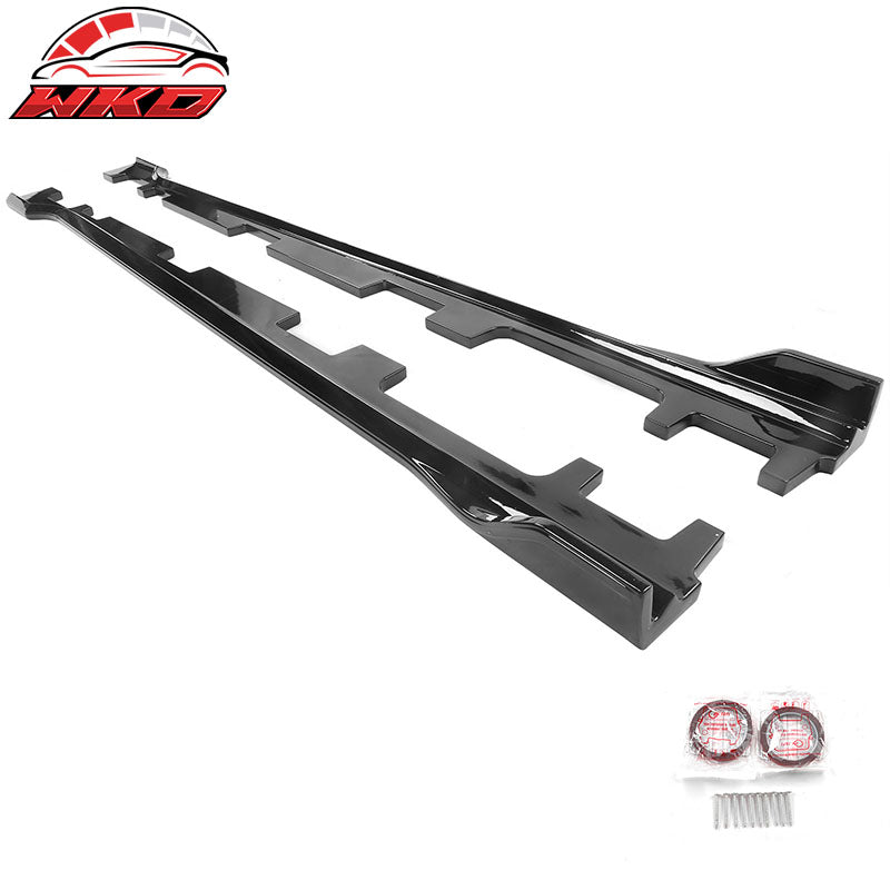 Fits 18-22 Honda Accord IKON Side Skirts Extension Diffuser Lip ABS Gloss Black