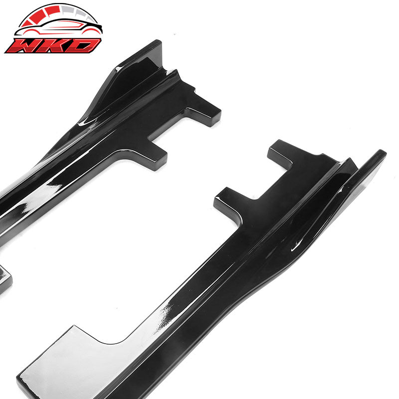 Fits 18-22 Honda Accord IKON Side Skirts Extension Diffuser Lip ABS Gloss Black