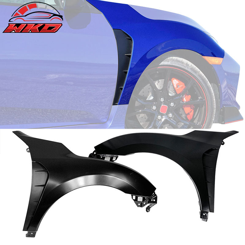 Wholesale 16-20 Honda Civic Type-R Style Steel Front Fender Flares Trim W/ Insert - Wikond Auto