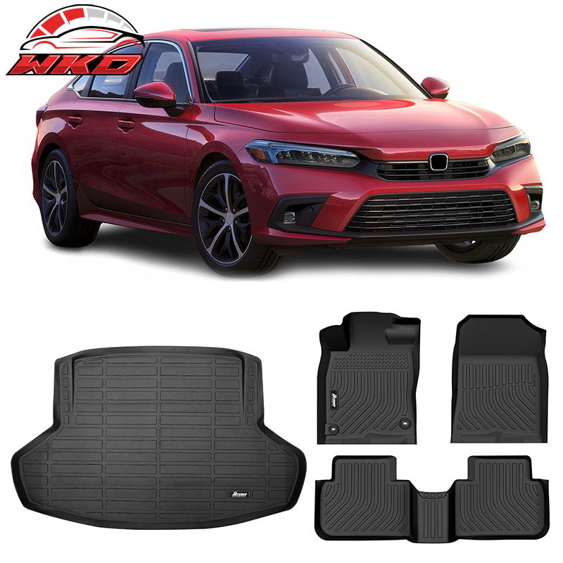 Wholesale 22-26 Honda Civic All Weather 3D Floor Mats + Trunk Cargo Carpet Liner TPE