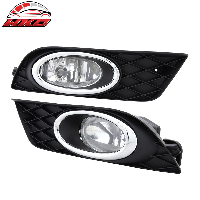 Fits 12-14 Honda Civic 4D & JDM Bumper Jdm Style Fog Light Lamp Pairs