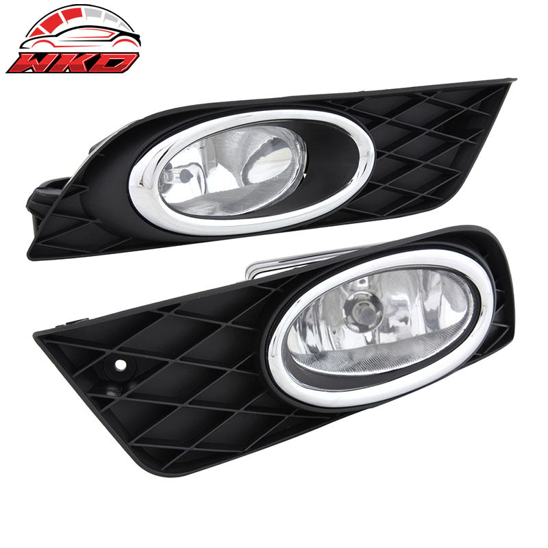 Fits 12-14 Honda Civic 4D & JDM Bumper Jdm Style Fog Light Lamp Pairs