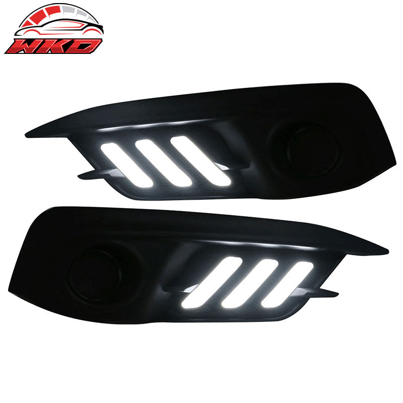 Fits 16-18 Honda Civic Coupe Sedan LED Amber & White Fog light Bezels Covers