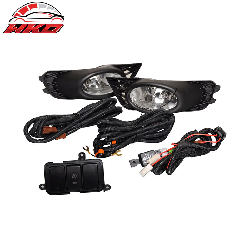 Fits 09-11 Honda Civic 4Dr Sedan Clear Lens Fog Lights WithSwitch OE Style Pair