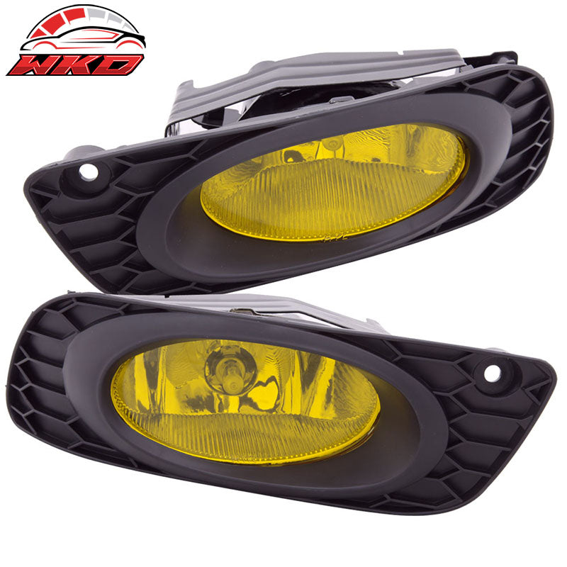Fits 12 Civic 4Door Sedan 2PCS OE-Style Yellow Fog Lights Driving Lamp Switch