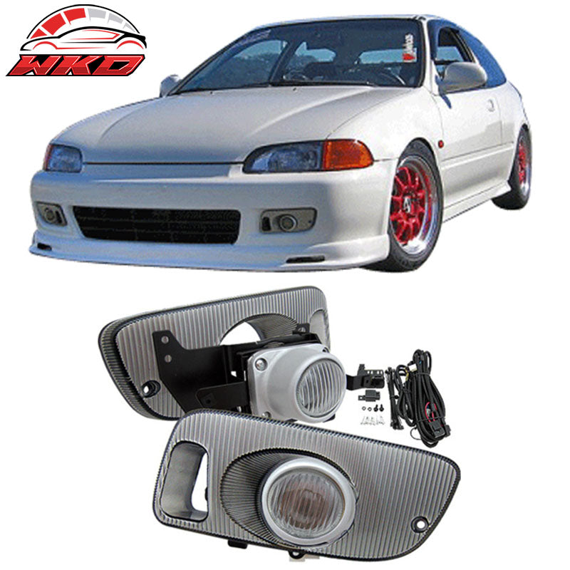 Fits 92-95 Honda Civic 2Dr 3Dr OE Style Clear Lens Driving Fog Lights W/ Switch