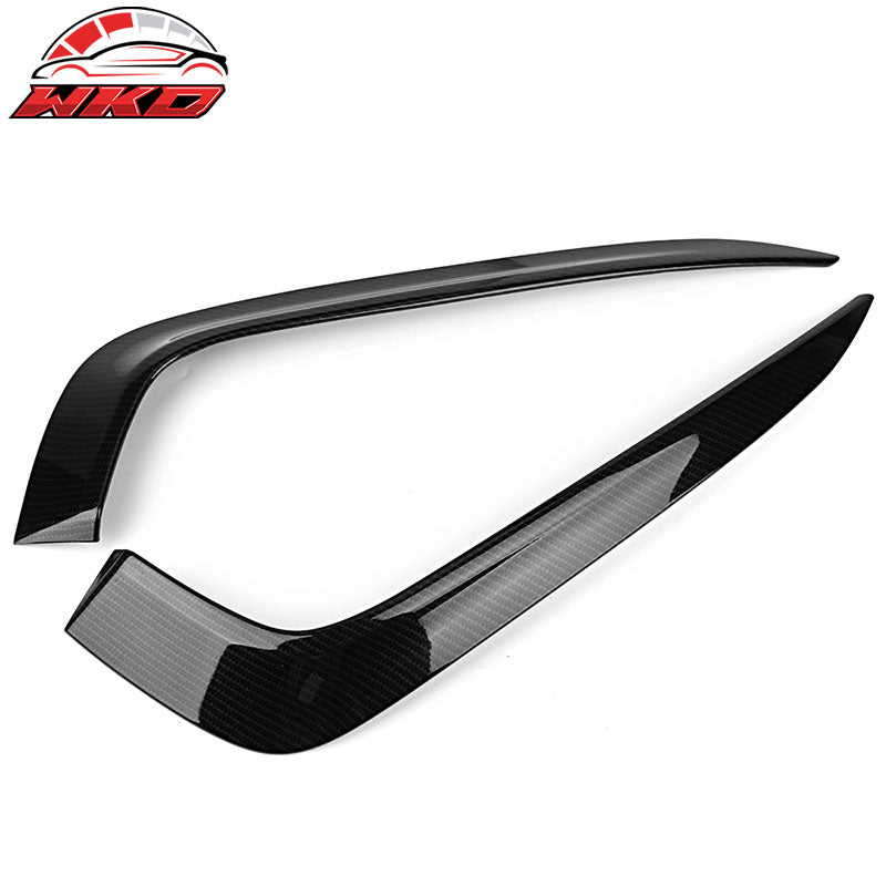 Fits 16-18 Honda Civic 10th Gen Fog Lights Cover Eye Lid Trim Carbon Fiber Print