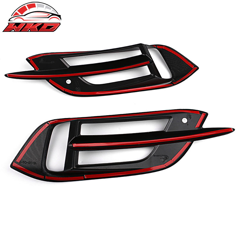 Fits 16-21 Honda Civic Sedan 10th Gen Rear Fog Lights Cover Carbon Fiber Print