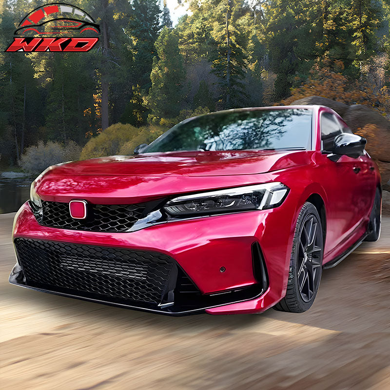 Fits 22-24 Civic Hatchback &Si Type R Style Front Bumper Cover PP + Upper Grille