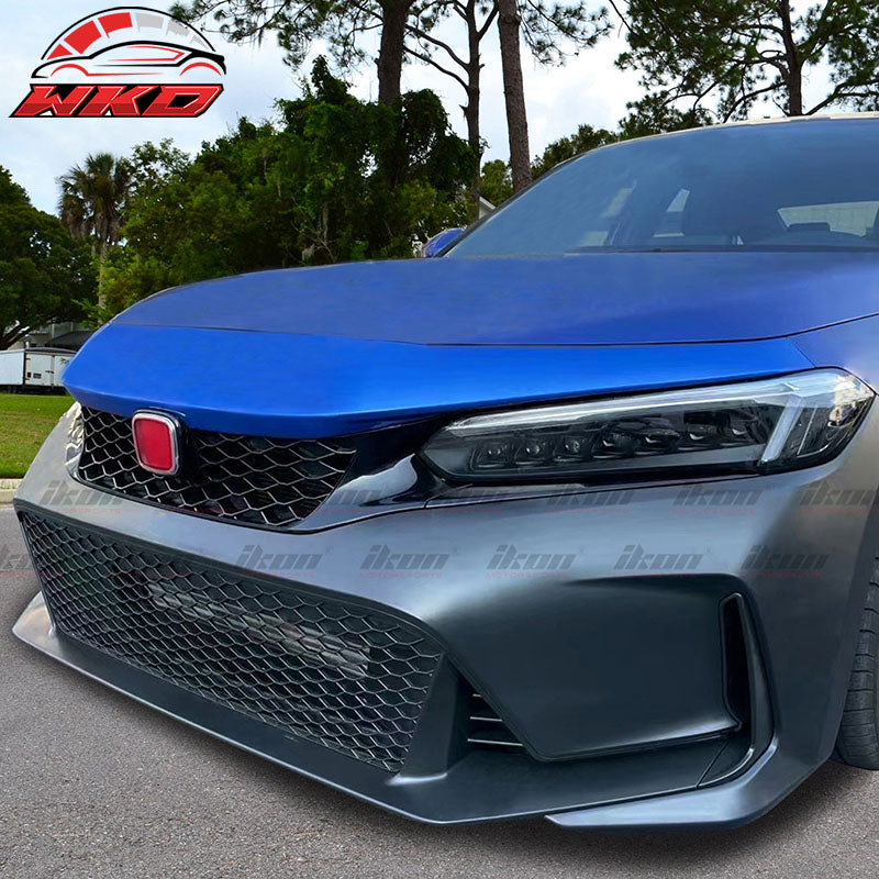 For 22-24 Honda Civic Type R Style Front Bumper Cover PP +Lower Grill +Undertray