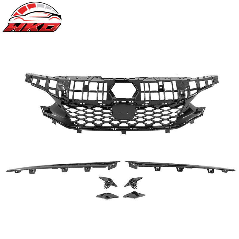 Fits 22-24 Honda Civic Sedan Type R Style Front Upper Grille + Bumper Upper Trim