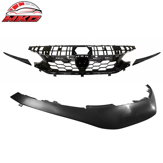 Wholesale 22-24 Honda Civic Sedan 4Dr SI Style Front Upper Grille + Front Garnish