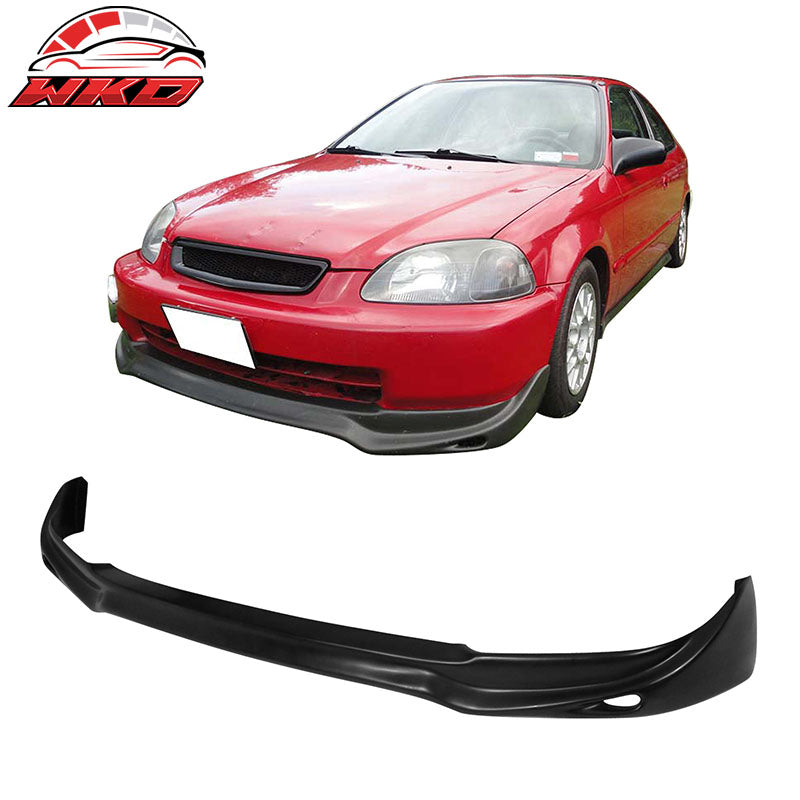 Fits 96-98 Civic 3D JUN PU Front Bumper Lip + 2PC Rear Bumper Lip Valance Spats