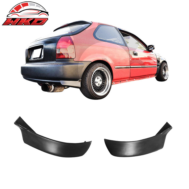 Fits 96-98 Civic 3D JUN PU Front Bumper Lip + 2PC Rear Bumper Lip Valance Spats