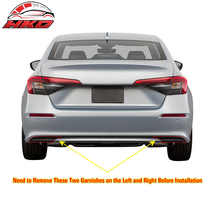 For 22-24 Civic FE-C Front Rear Lip Trunk Spoiler Type R Side Skirts Gloss Black