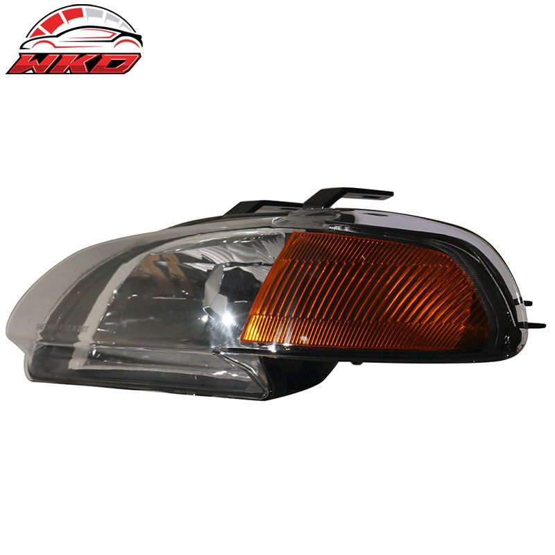 Fits 92-95 Honda Civic 2Dr 3Dr JDM Black Amber Headlights