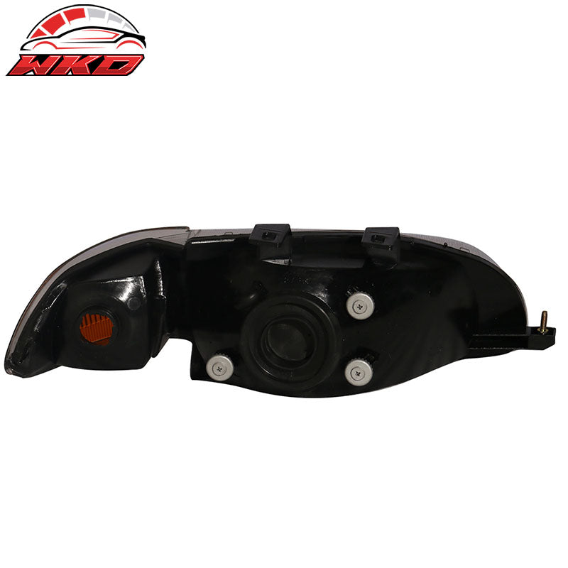 Fits 92-95 Honda Civic 2Dr 3Dr JDM Black Amber Headlights
