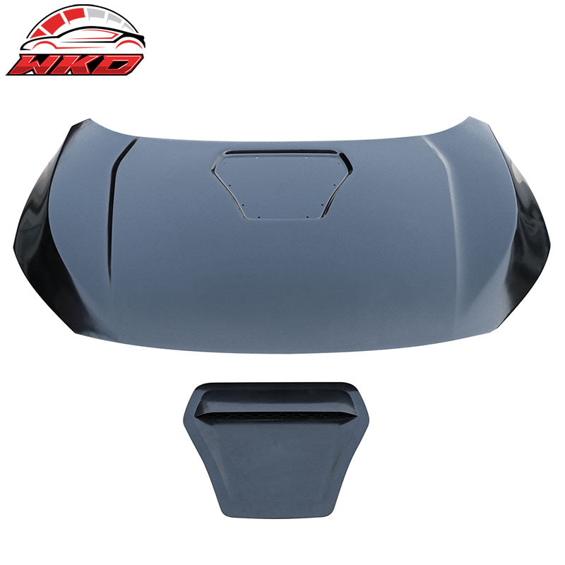 Fits 16-20 Honda Civic 10th Gen Type R Style Steel Front Hood - Unpainted Black