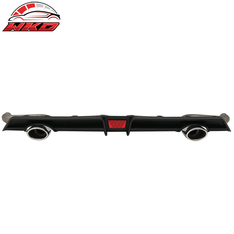 Fits 16-21 Honda Civic Sedan Rear LED Diffuser + Axle Back Dual 4in Exhaust Tips