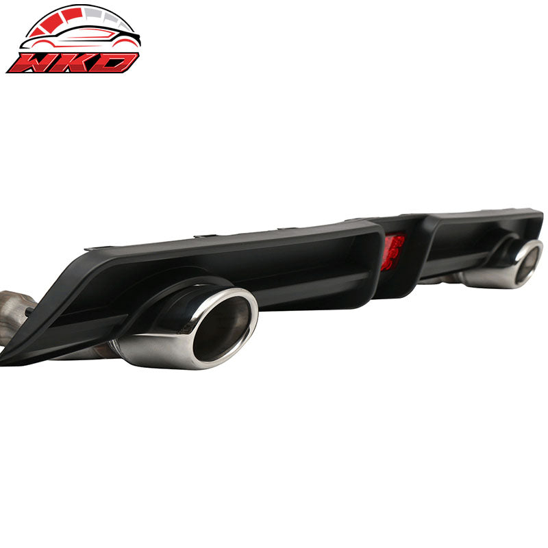 Fits 16-21 Honda Civic Sedan Rear LED Diffuser + Axle Back Dual 4in Exhaust Tips