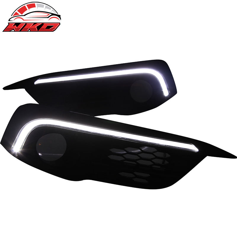 Fits 16-18 Civic Coupe Sedan LED DRL Daytime Running Lights + Fog Cover + Lamp