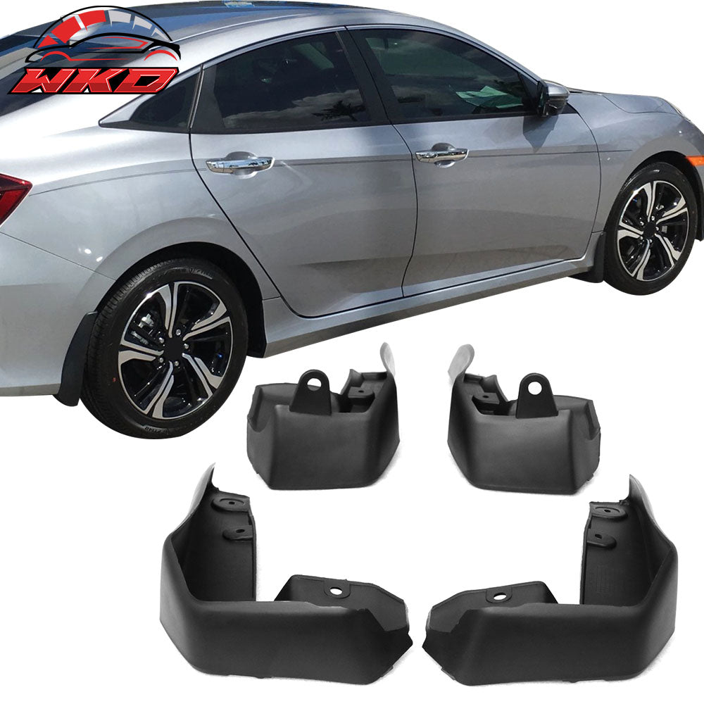 Fits 16-21 Honda Civic 4Dr Sedan Mud Guards Splash Flaps Fender OE Style 4Pcs