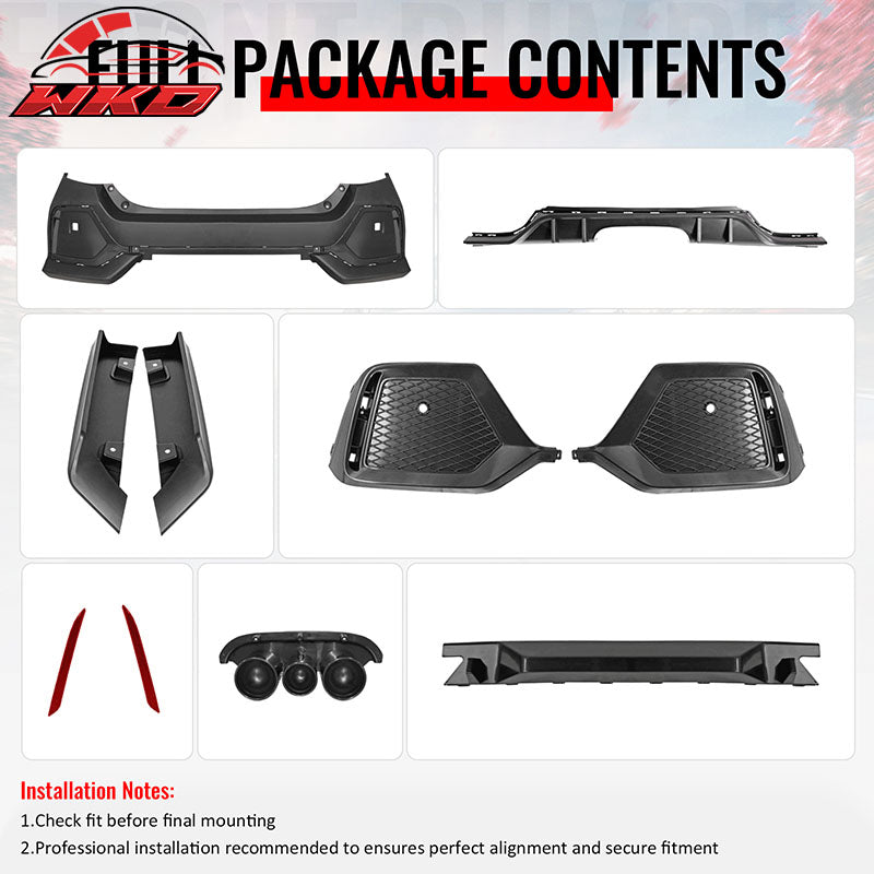 Fits 16-21 Honda Civic Sedan 4Dr 10th Gen CTR Type R Style Rear Bumper Cover PP